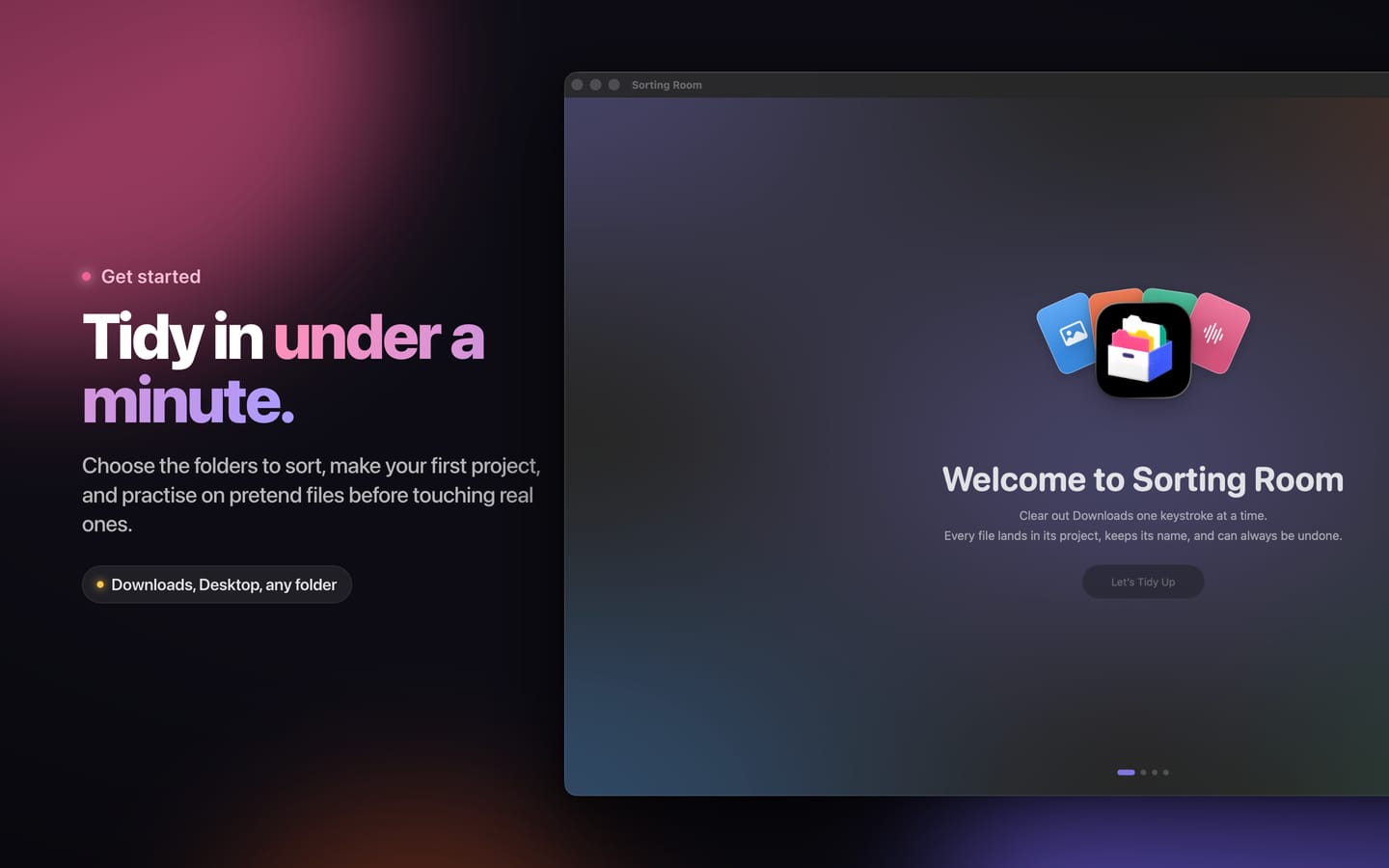 App Store screenshot 6: Tidy in under a minute.